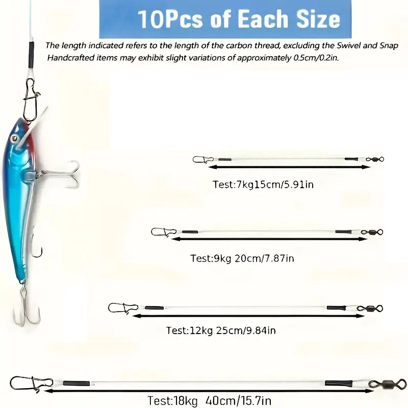 10pcs Heavy-Duty Fluorocarbon  - Leader Line review and price